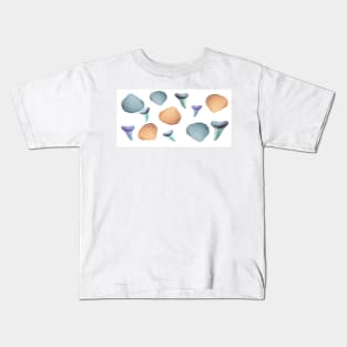 Pastel  Fossils and Shells Kids T-Shirt